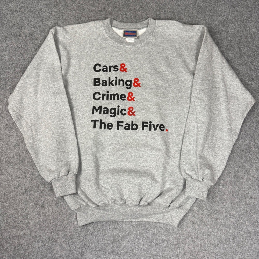 Hanes Netflix Unscripted The Fab Five Sweatshirt Mens Medium Gray Crewneck Promo